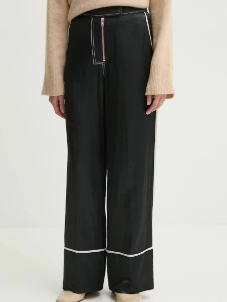 Day Birger et Mikkelsen pantaloni din amestec de in Gianna femei lat high waist negru