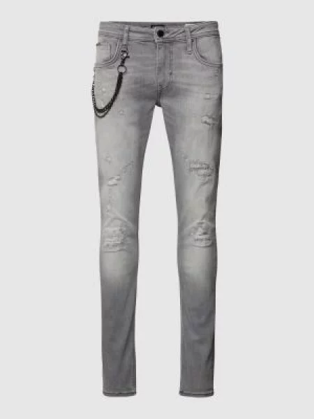 Jeansy o kroju tapered fit z łańcuszkiem Antony Morato