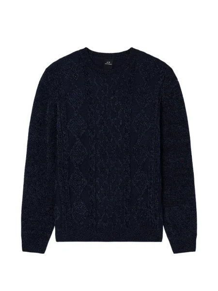 Pulover Armani Exchange cu decolteu rotund albastru