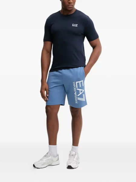 Тениска Ea7 Emporio Armani с принт синьо