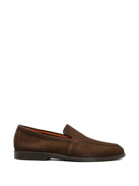 Pantofi loafer Santoni din piele maro