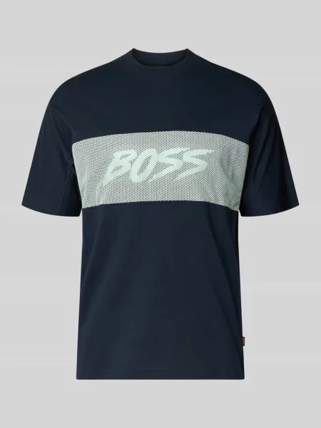 Krój regular fit t-shirt z czystej bawełny model TE_BAYMESH' Boss Orange