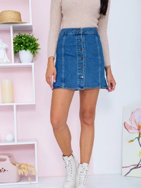 Джинсова спідниця Ager бавовна/еластан синій