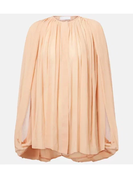 Копринена блуза Stella Mccartney с драперии бежово