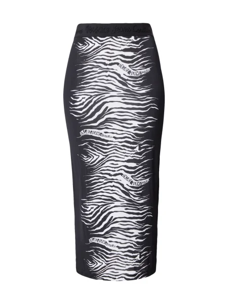 Fustă din denim Versace Jeans Couture până la genunchi negru