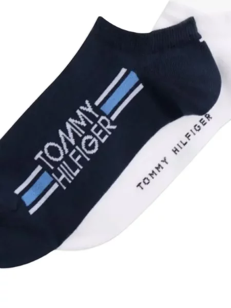 Чорапи Tommy Hilfiger на райета с автограф синьо