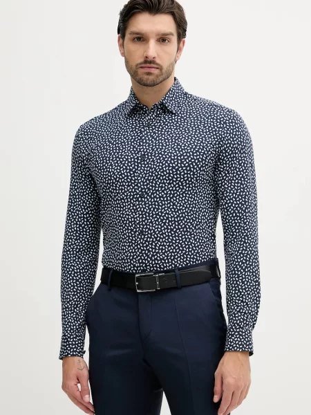 BOSS cămașă cu guler clasic slim albastru