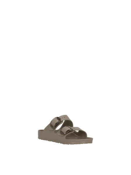 Klapki Birkenstock na sprzączkę szare