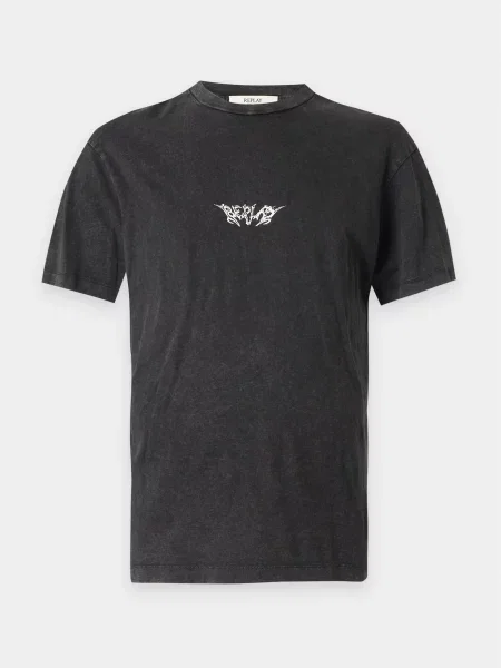 REPLAY Tricou negru alb