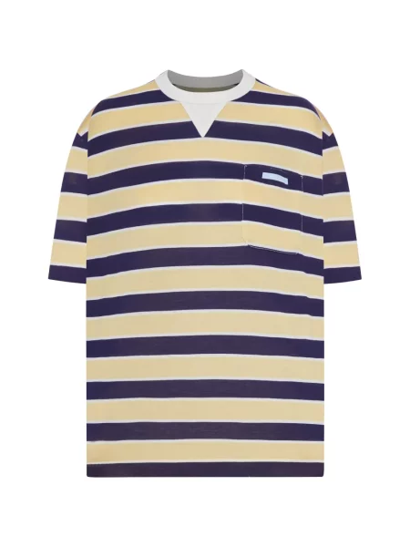 Tricou Prada cu dungi galben