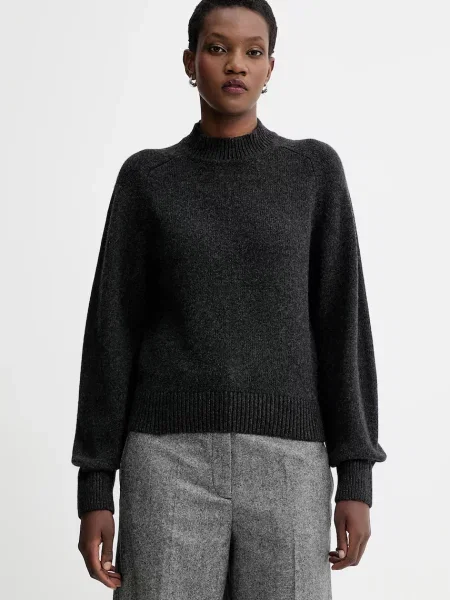 Sessun pulover de lână cu turtleneck gri