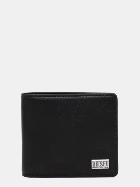 Diesel portofel de piele BISCOTTO BISCOTTO BI FOLD COIN negru