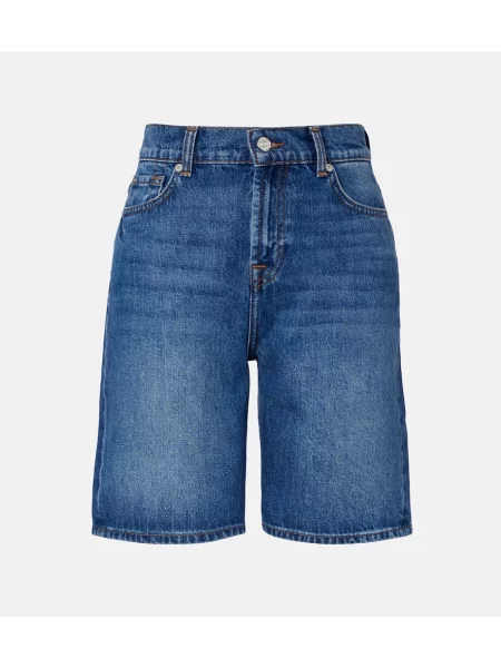 Bermude 7 For All Mankind zdrențuiți albastru