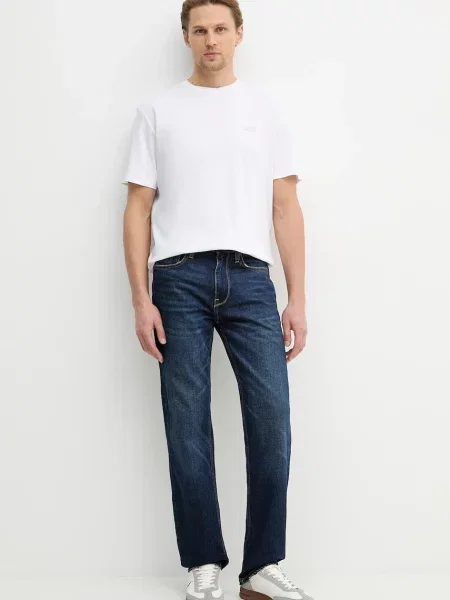 Guess t-shirt z domieszką jedwabiu biała