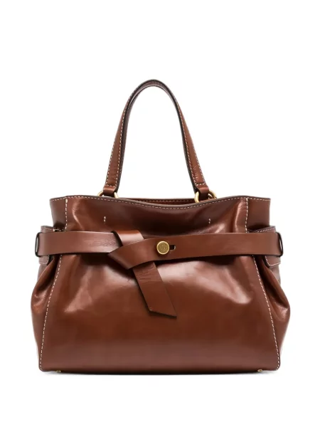 Cu centură geantă shopper Gianni Chiarini din piele maro