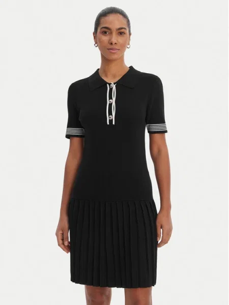 Morgan Rochie tricotat negru alb