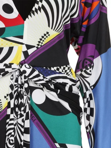 Rochie Versace cu imagine cu imprimeu abstract negru