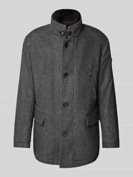 Płaszcz wełniany JOOP! Collection;Mieszanka wełny;Prosty krój;Model ‘Gary’;Stójka;Kieszenie z patką;Zapięcie na guzik;Boczne wpuszczane kieszenie;Długość tyłu w rozmiarze 80 cm;Sze