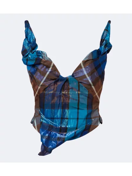 Top Vivienne Westwood în carouri drapat