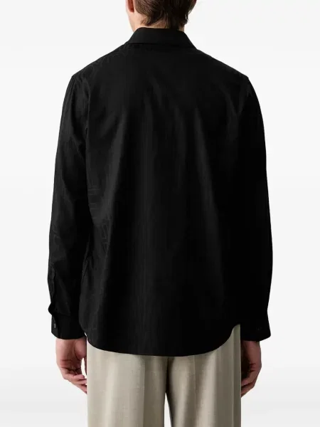 Jacquard dugo košulja Armani Exchange s autogramom crna