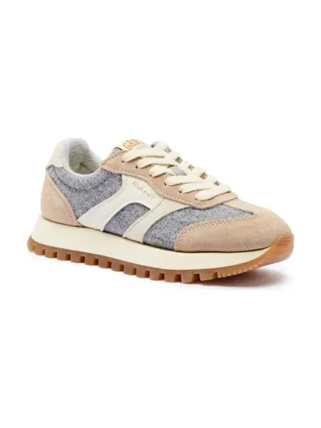 Gant De lână sneakers Caffay cu adaos de piele bej