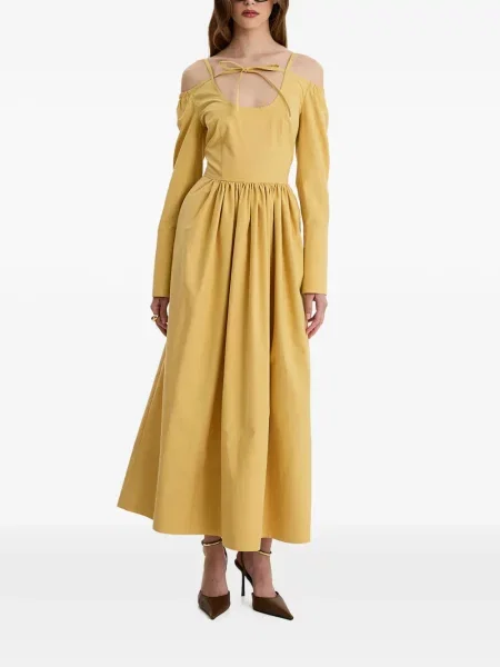 Maxi rochie maxi Moos Studio cu legături de costum galben