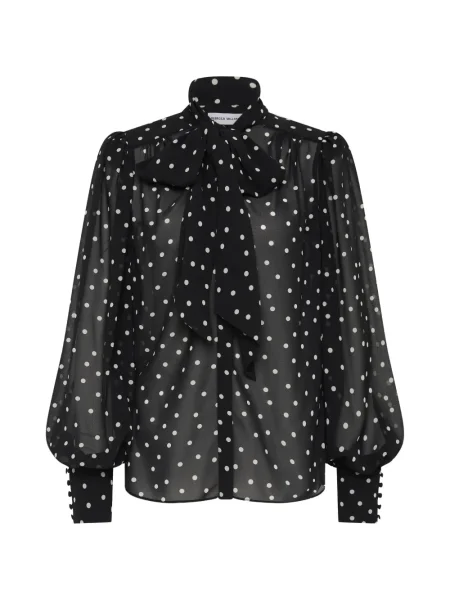 Bluzka Rebecca Vallance z kokardką w grochy czarna