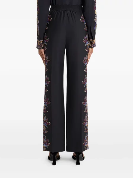 Pantaloni Etro cu model paisley negru