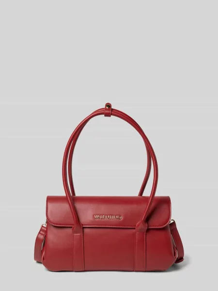 Lniana torebka Valentino Bags czerwona