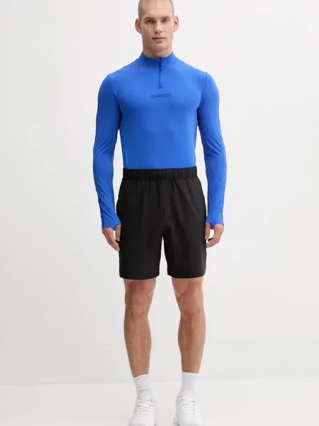 Calvin Klein Performance longsleeve treningowy z nadrukiem niebieski