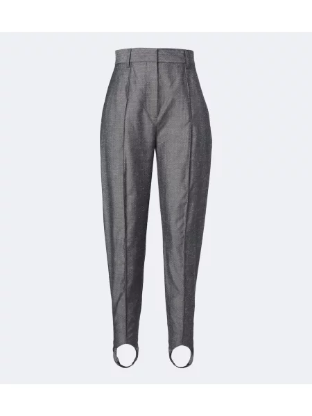 Pantaloni Stella Mccartney cu dungi conici gri