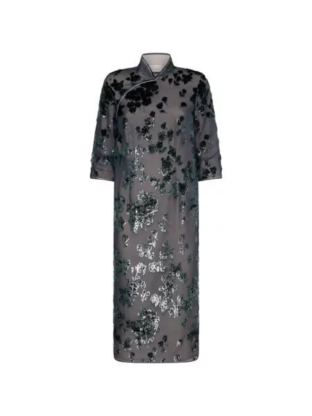 Rochie midi Pierre-louis Mascia cu model floral gri