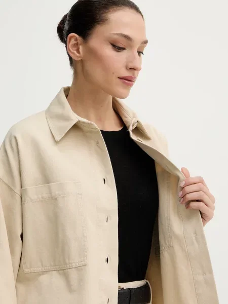 Классическая ошейниковый рубашка Weekend Max Mara бежевая