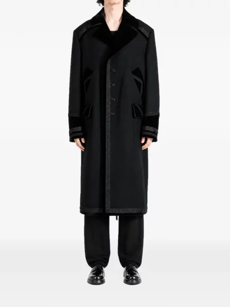 Кадифено палто Ann Demeulemeester бродирано черно