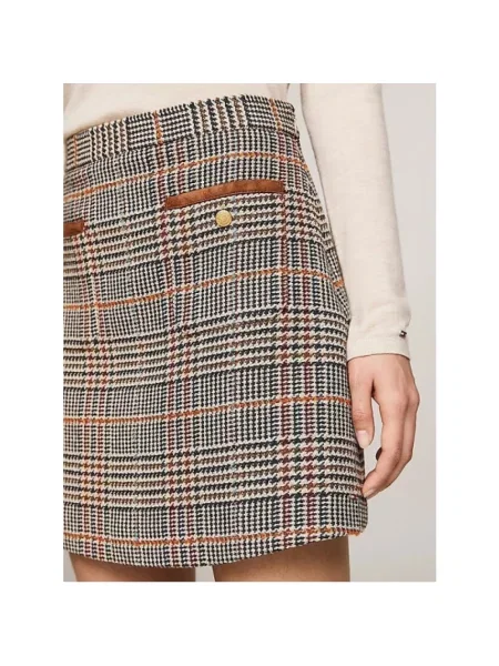 Spódnica Tommy Hilfiger w kratę tweedowa retro