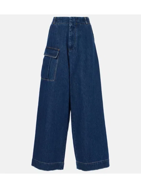 Pantaloni Plan C cu talie înaltă albastru