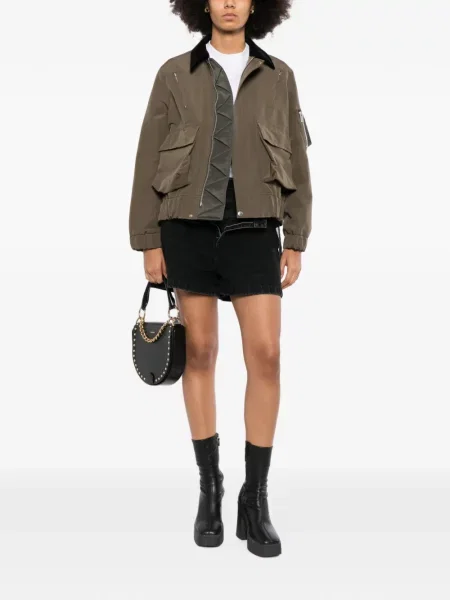 Τζιν σορτς Sacai με ψηλή μέση μαύρο
