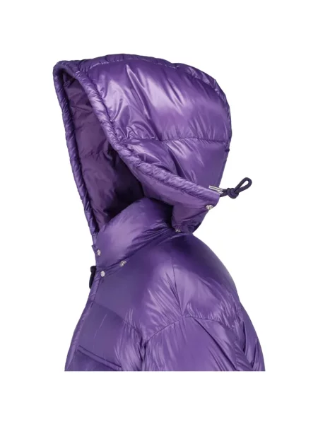 Scurt geacă cu puf Moncler cu glugă violet