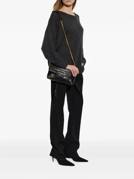 Pulover Balenciaga cu autograf gri