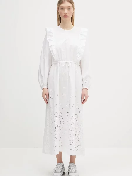 A.P.C. rochie din Robe Ginger midi evazati alb