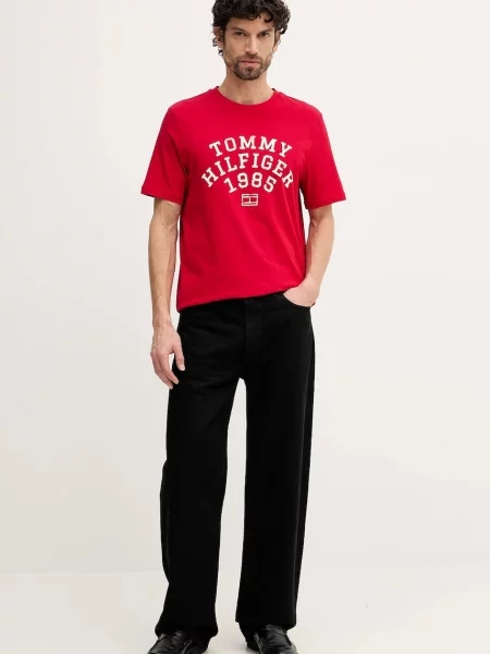 Kratka majica Tommy Hilfiger rdeča