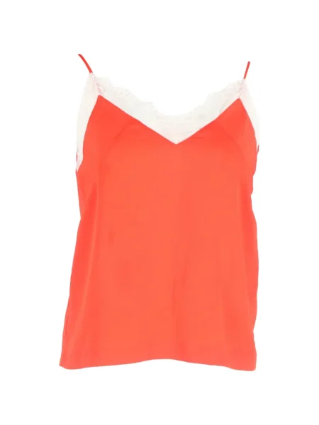 Top Maje din dantelă roșu