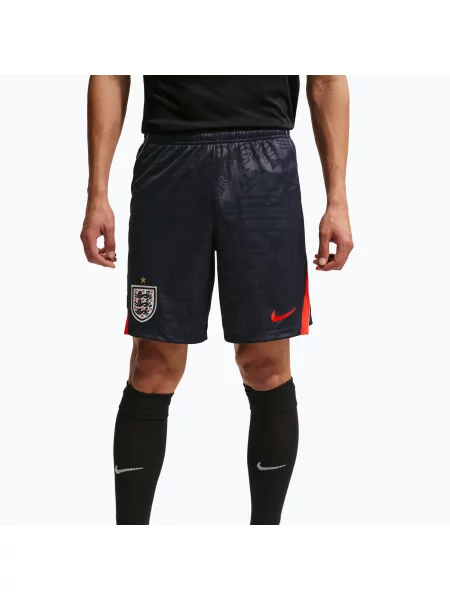 Pantaloni scurți de fotbal pentru bărbați Nike England Stadium Away obsidian/speed red/white/speed red alb
