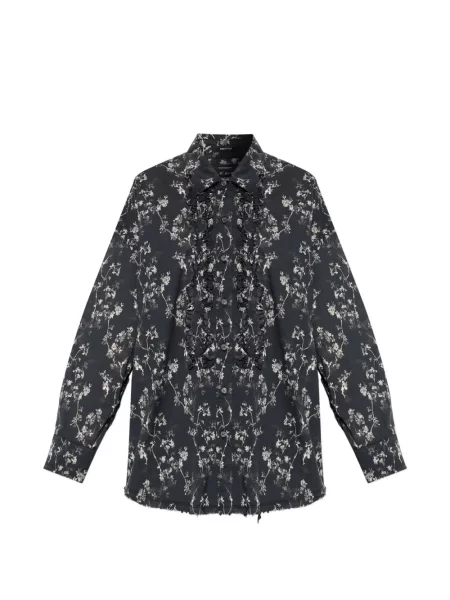Cămașă R13 cu model floral cu imagine negru