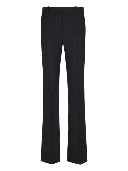 Vlněné kalhoty Balmain černé