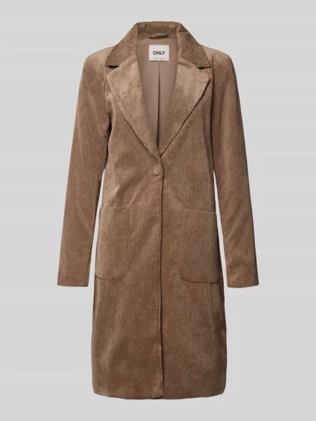 Płaszcz sztruksowy o kroju regular fit z kołnierzem z połami model ‘ASTRID’ Only