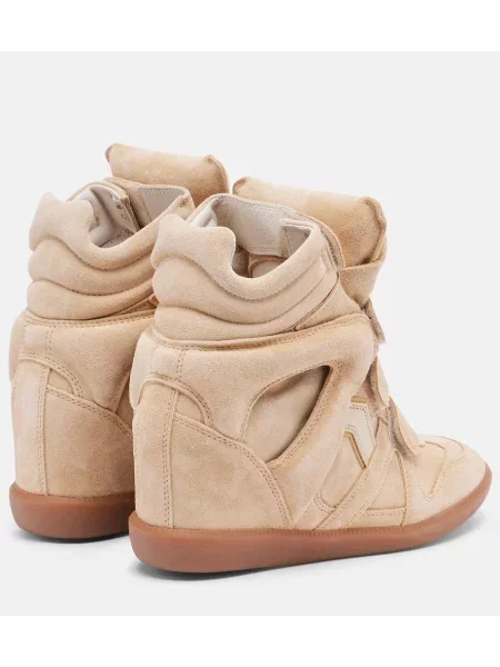 Top Isabel Marant din piele de căprioară bej