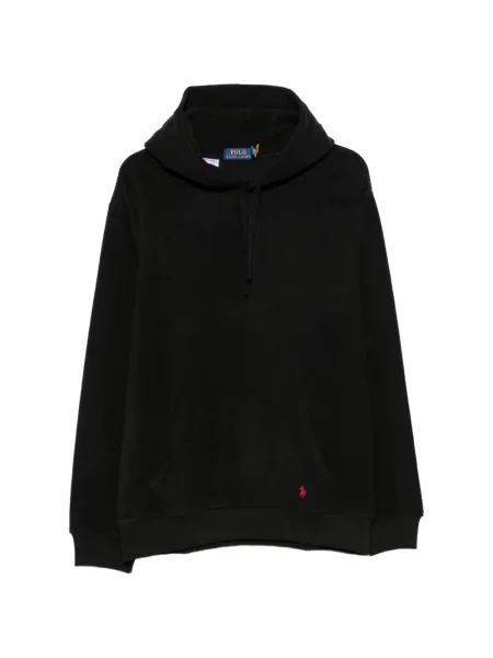 Fleece polo Polo Ralph Lauren με αυτόγραφο μαύρο