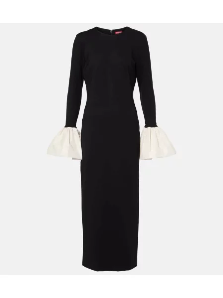 Maksi tafta sukienka maxi Staud garniturowa czarna