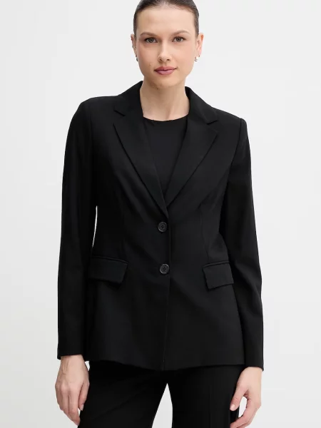 United Colors of Benetton sacou cu un singur rând de pentru femei cu vâscoză negru